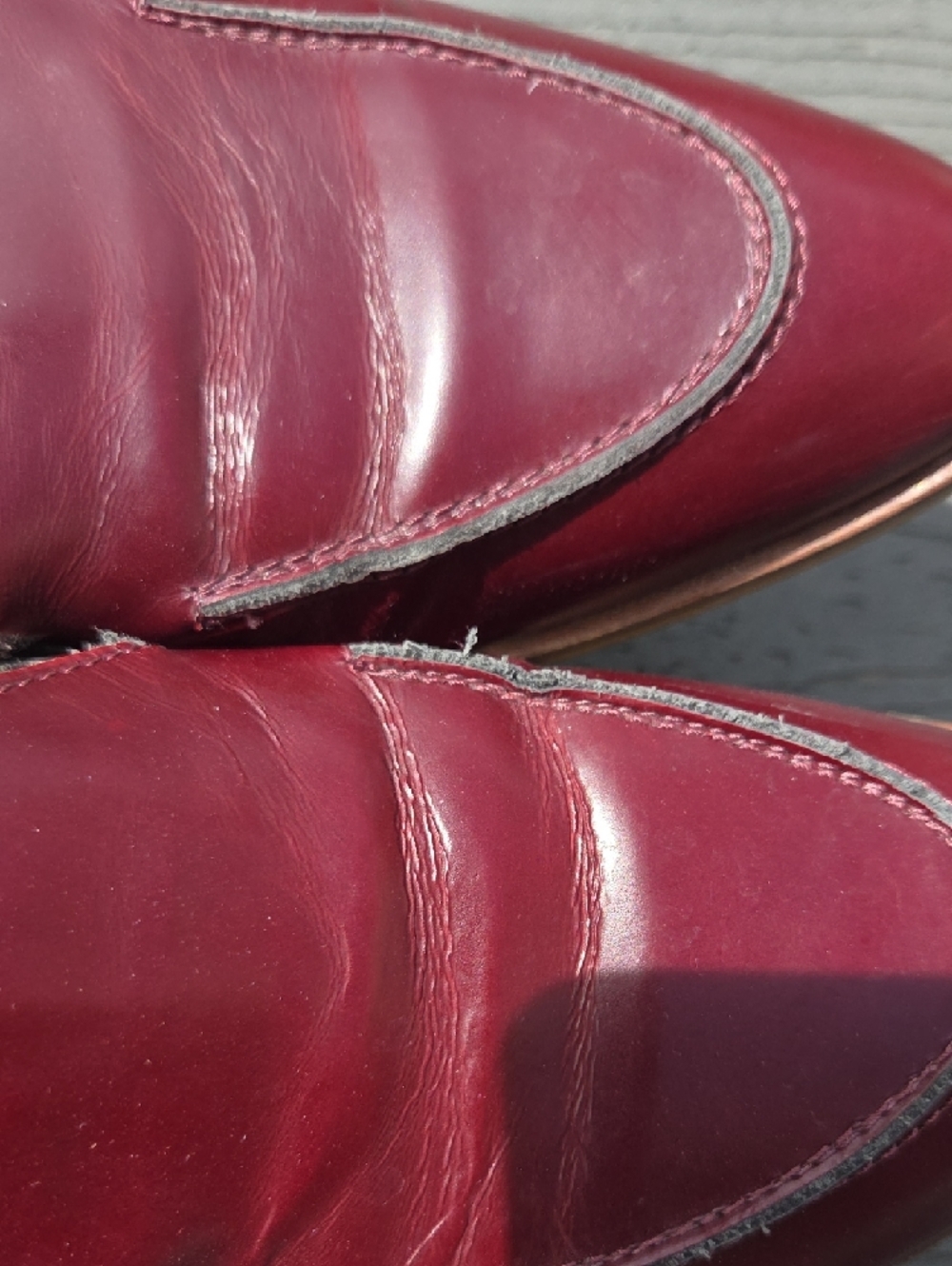 Everlane Women's Maroon Leather Slip-On Loafers - Picture 5 of 8